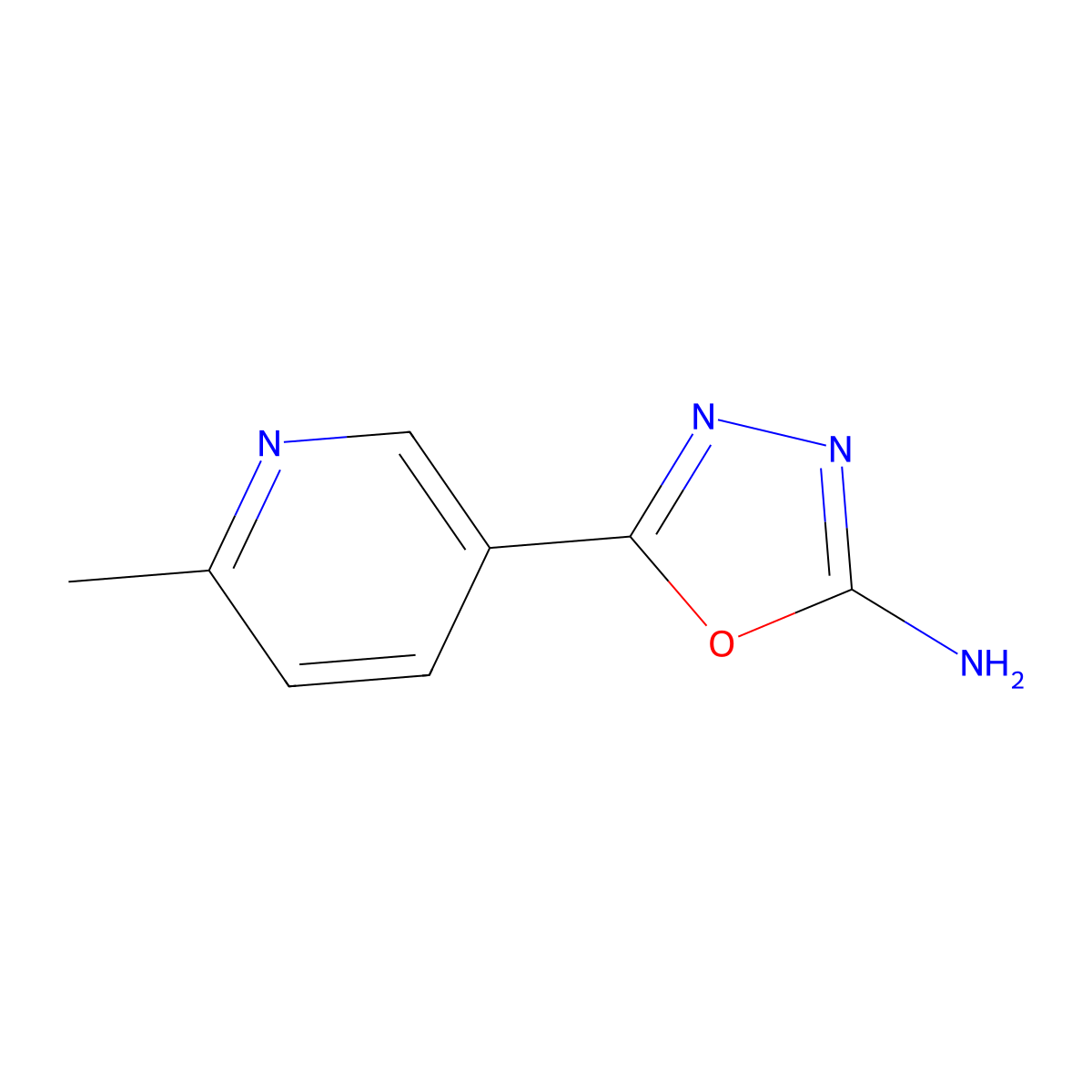 5-(6-Methylpyridin-3-YL)-1,3,4-oxadiazol-2-amine molecular structure, CAS 1016710-14-7