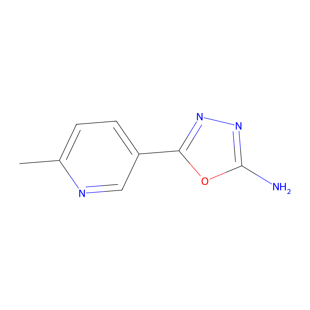 5-(6-Methylpyridin-3-YL)-1,3,4-oxadiazol-2-amine molecular structure, CAS 1016710-14-7