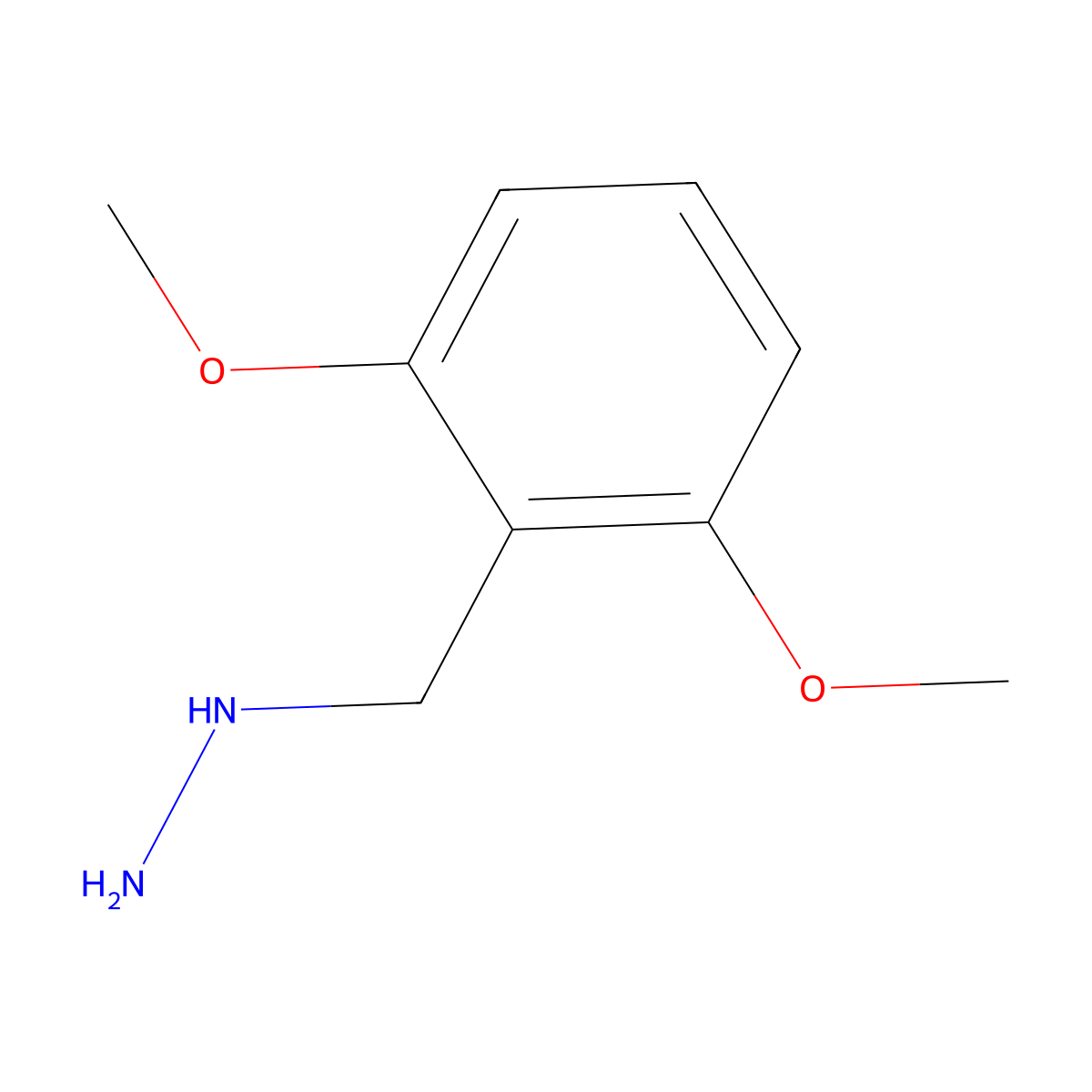 (2,6-Dimethoxybenzyl)hydrazine molecular structure, CAS 1016711-22-0