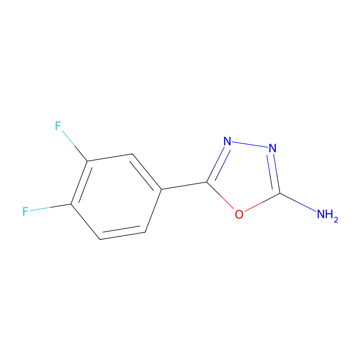 5-(3,4-Difluorophenyl)-1,3,4-oxadiazol-2-amine molecular structure, CAS 1016711-54-8