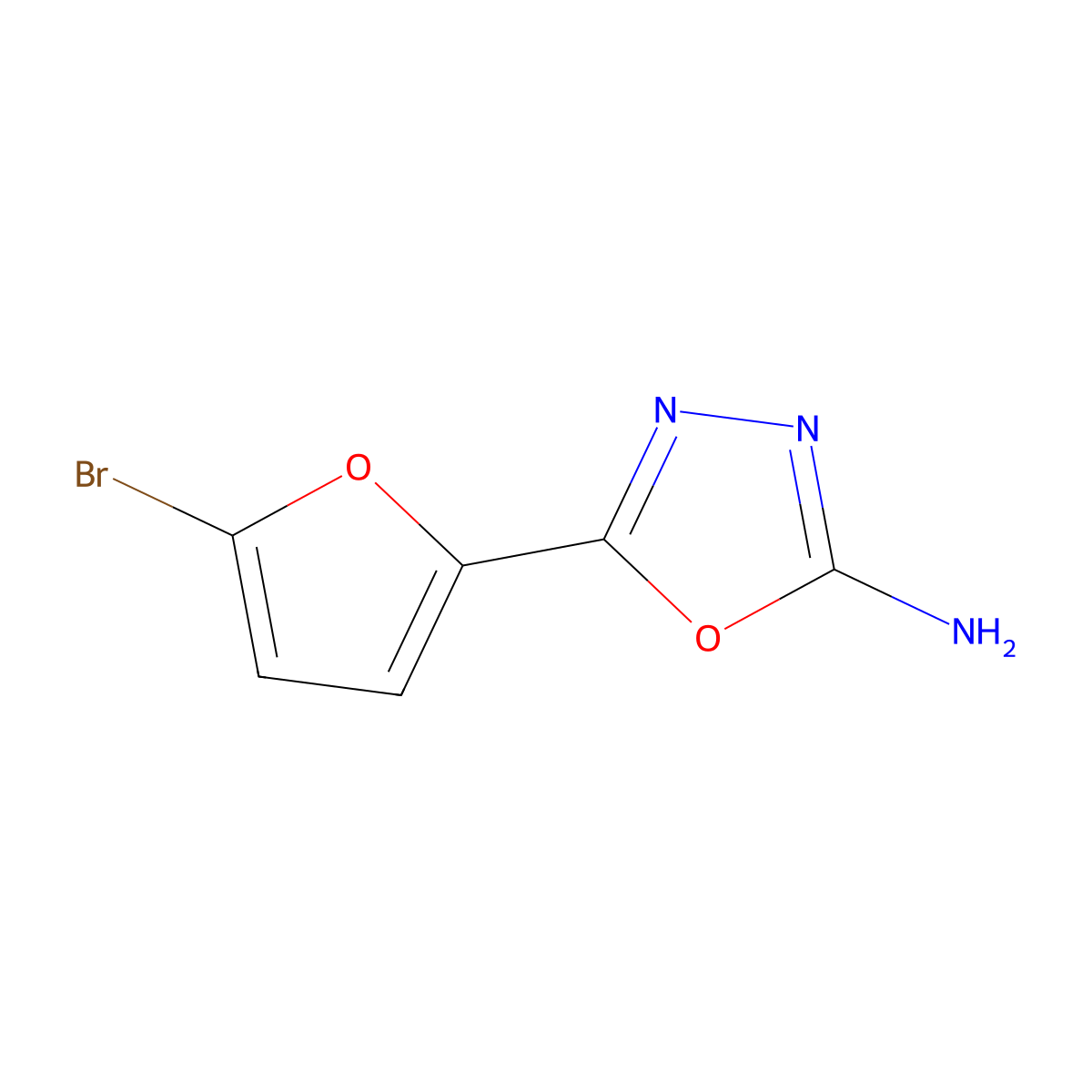 5-(5-Bromofuran-2-yl)-1,3,4-oxadiazol-2-amine molecular structure, CAS 1016711-67-3