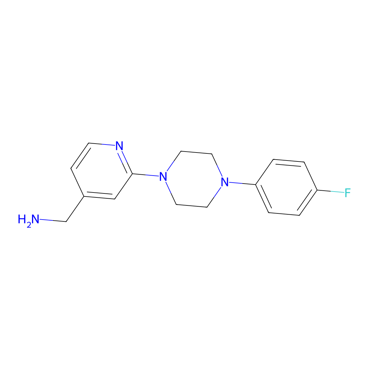 {2-[4-(4-Fluorophenyl)piperazin-1-yl]pyridin-4-yl}methanamine molecular structure, CAS 1016712-41-6