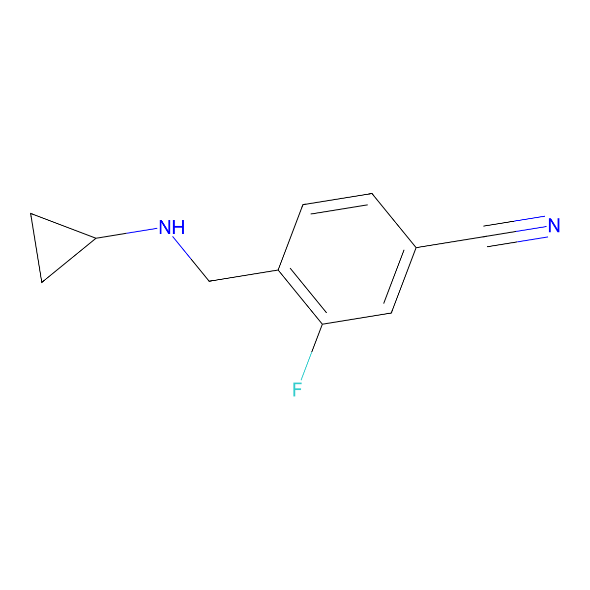 4-[(Cyclopropylamino)methyl]-3-fluorobenzonitrile molecular structure, CAS 1016712-58-5