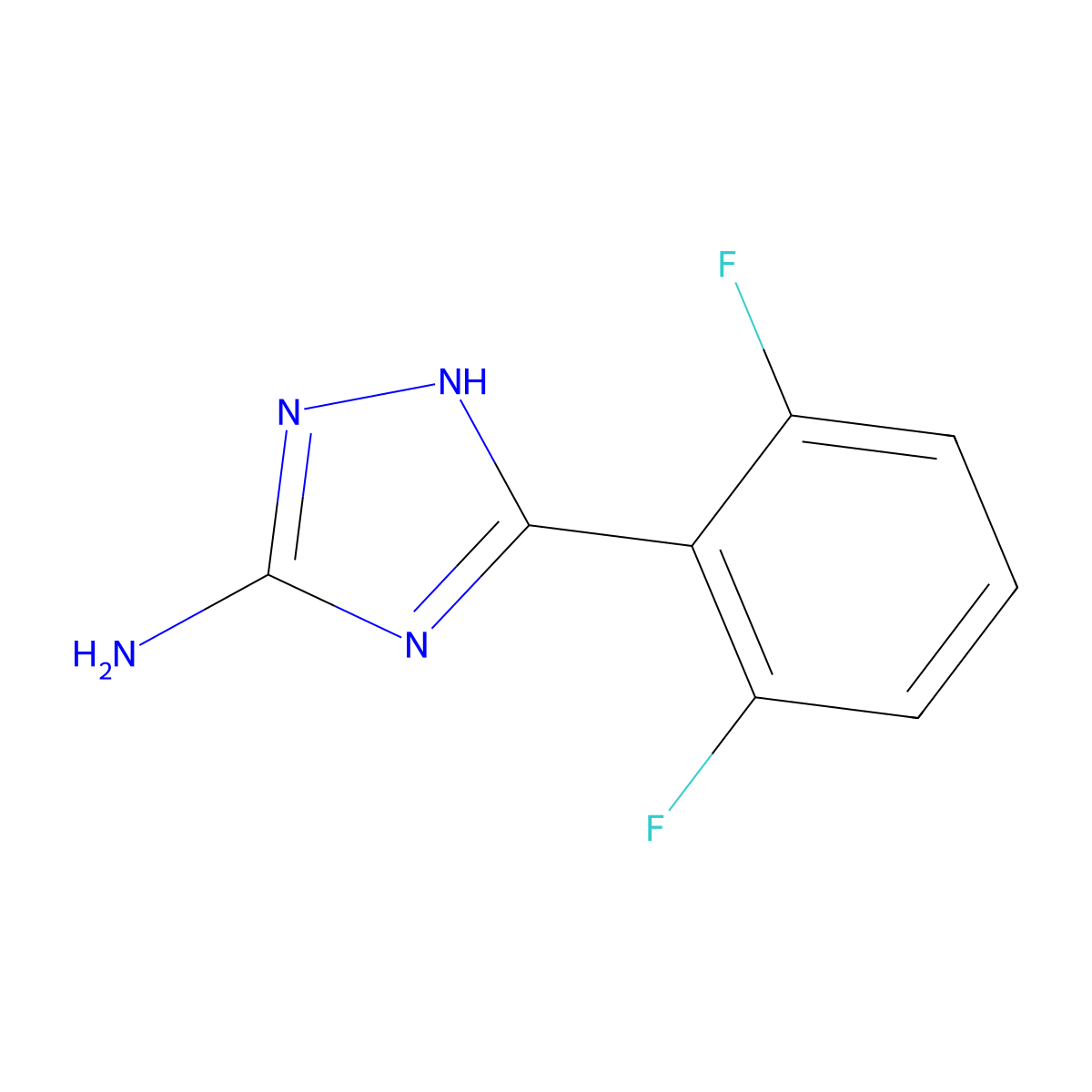 3-(2,6-difluorophenyl)-1H-1,2,4-triazol-5-amine molecular structure, CAS 1016713-07-7