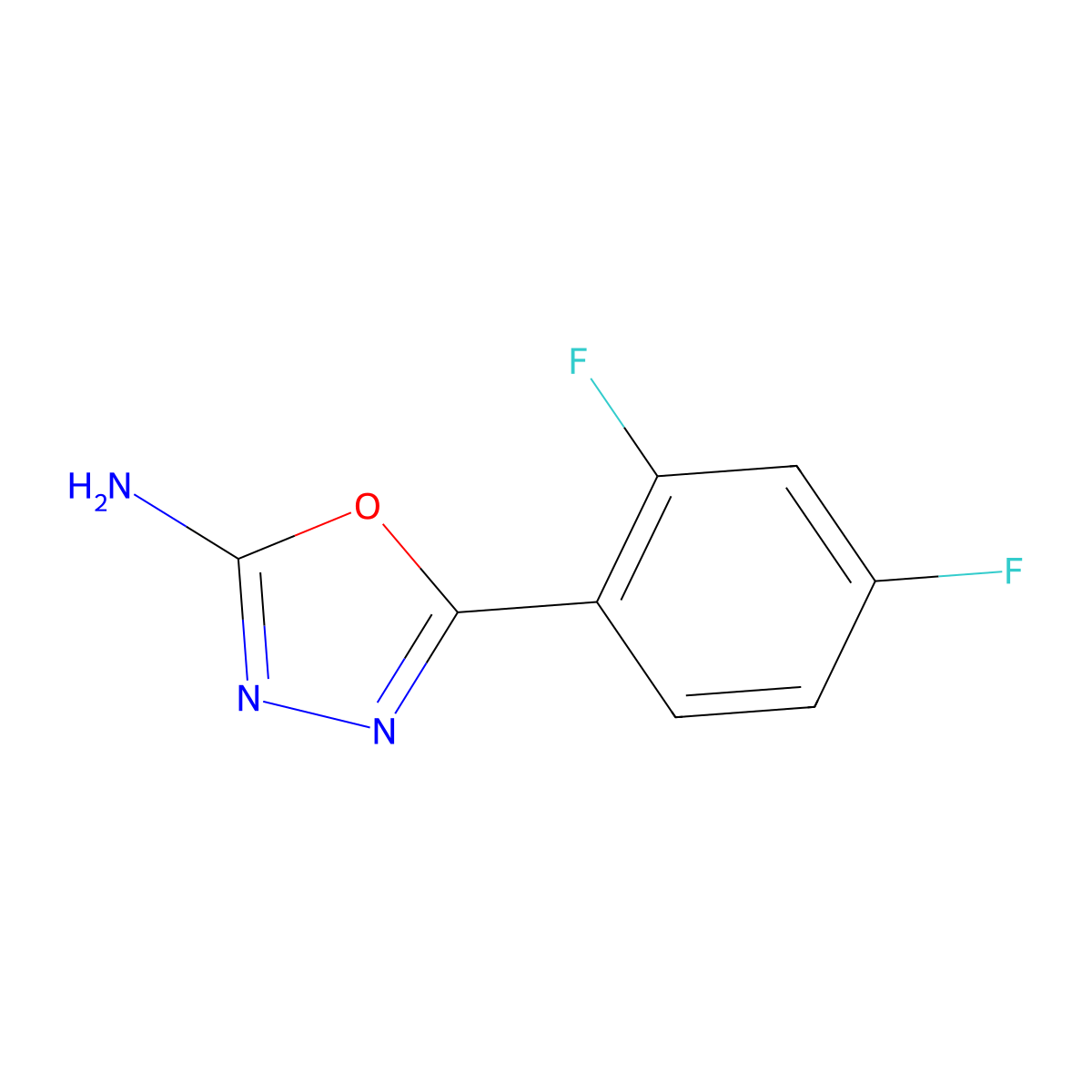 5-(2,4-Difluorophenyl)-1,3,4-oxadiazol-2-amine molecular structure, CAS 1016713-92-0