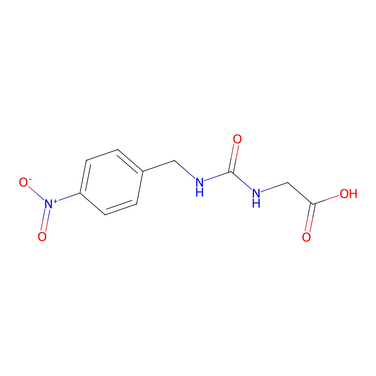 2-({[(4-Nitrophenyl)methyl]carbamoyl}amino)acetic acid molecular structure, CAS 1016714-10-5