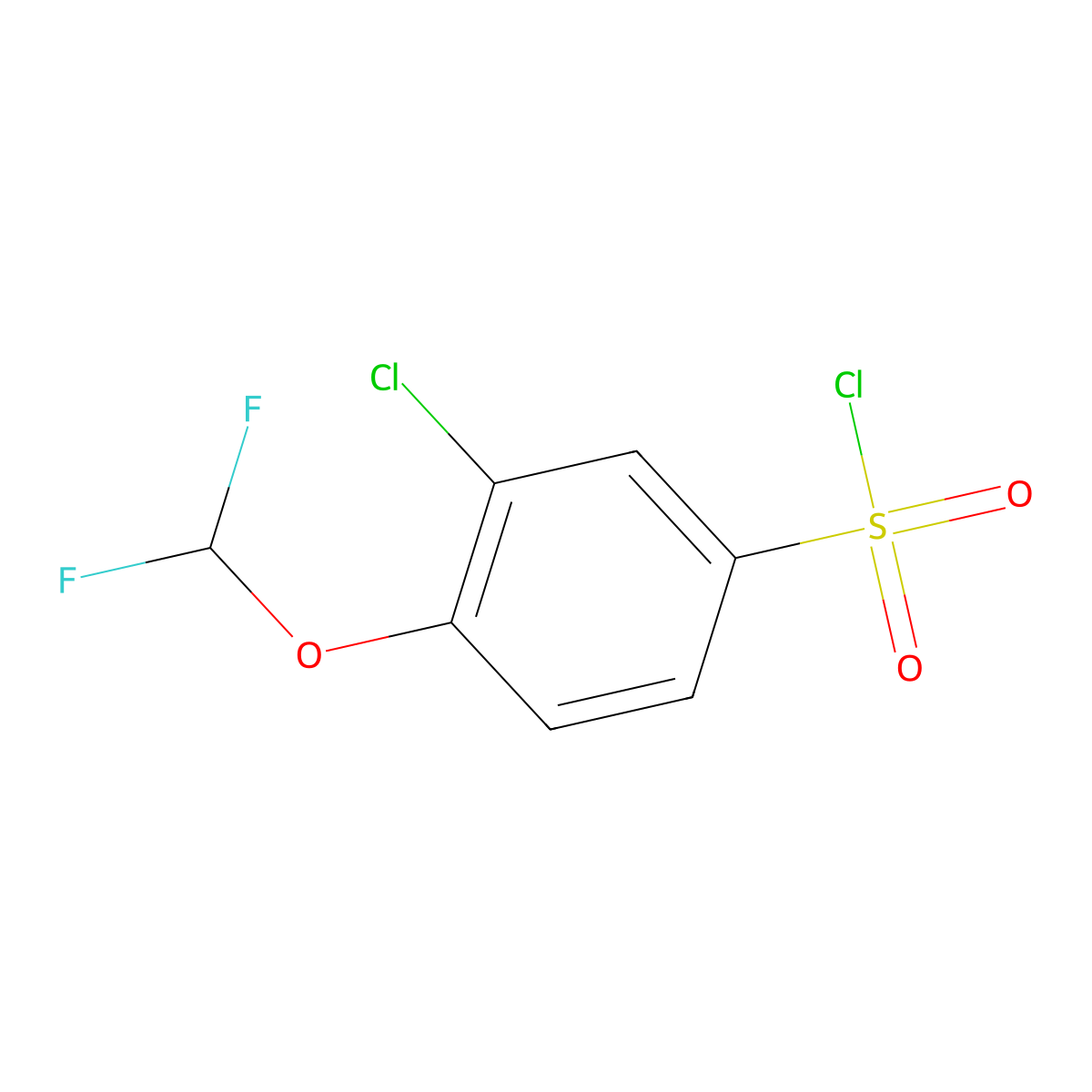 3-Chloro-4-(difluoromethoxy)benzene-1-sulfonyl chloride molecular structure, CAS 1016714-35-4