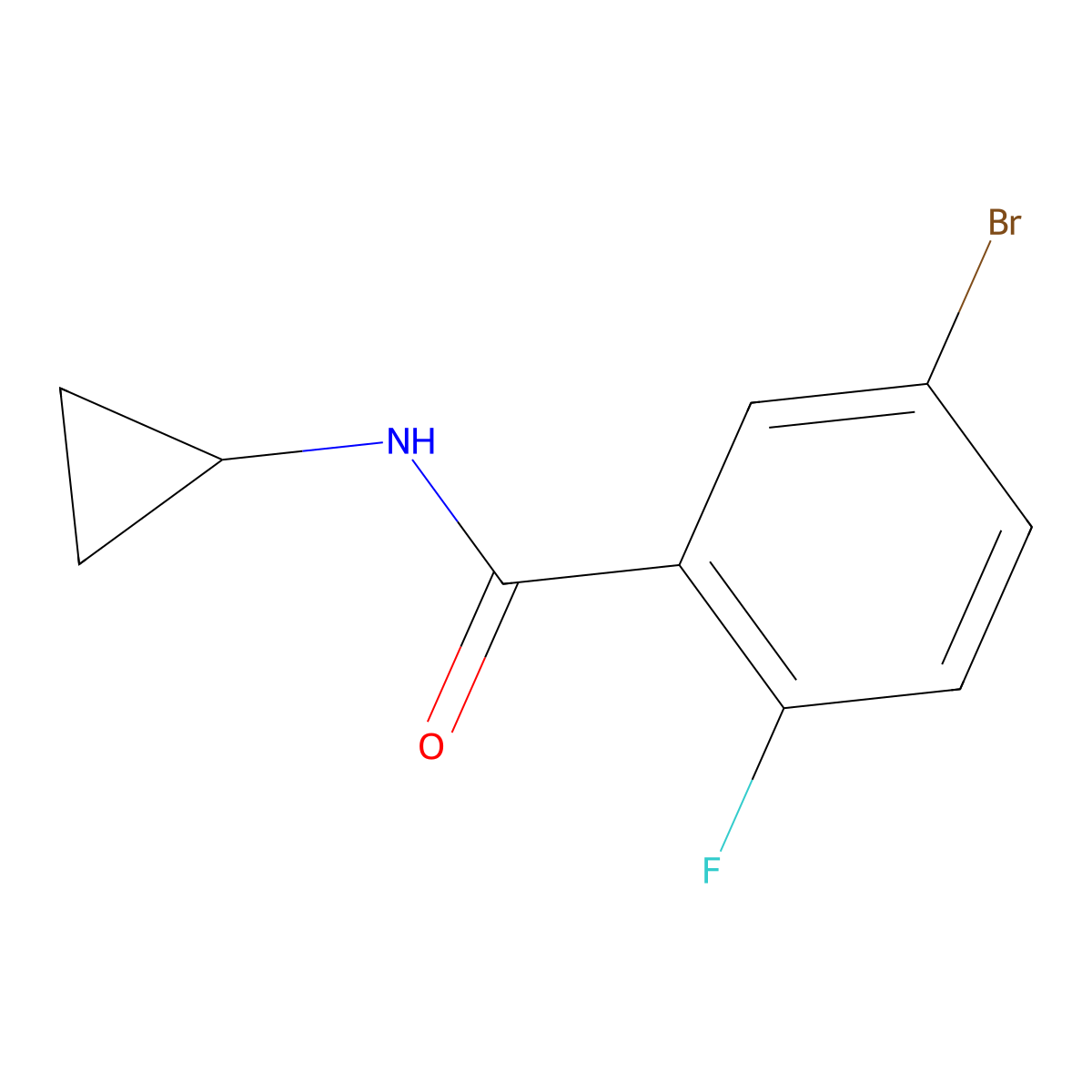 5-bromo-N-cyclopropyl-2-fluorobenzamide molecular structure, CAS 1016714-83-2