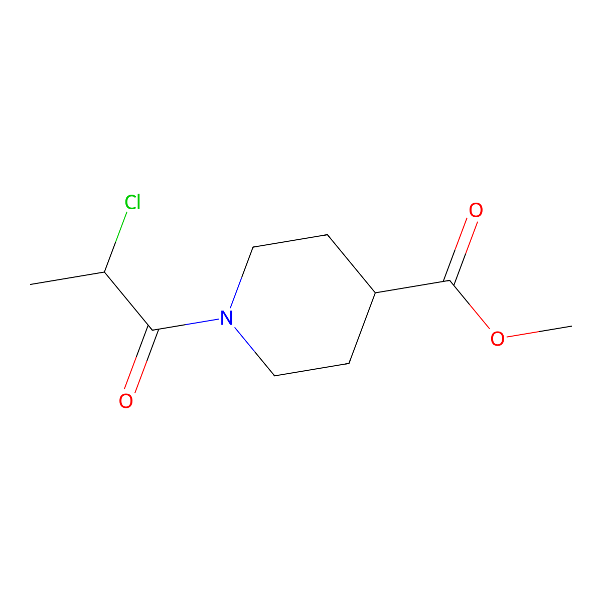Methyl 1-(2-chloropropanoyl)piperidine-4-carboxylate molecular structure, CAS 1016714-89-8