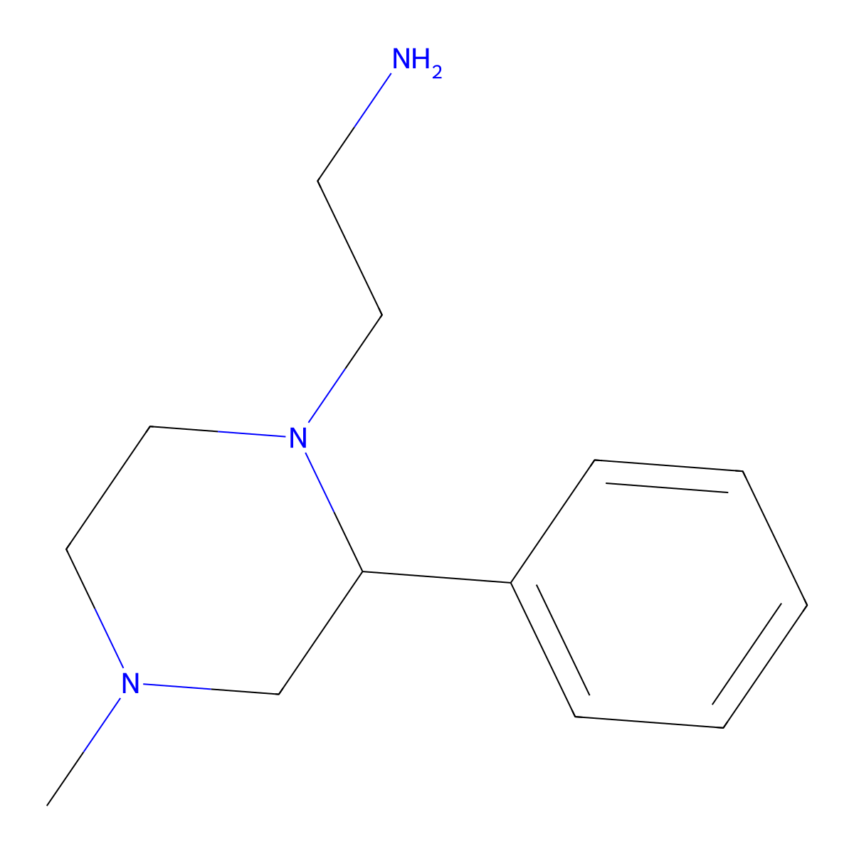 2-(4-Methyl-2-phenylpiperazin-1-yl)ethanamine molecular structure, CAS 1016715-09-5