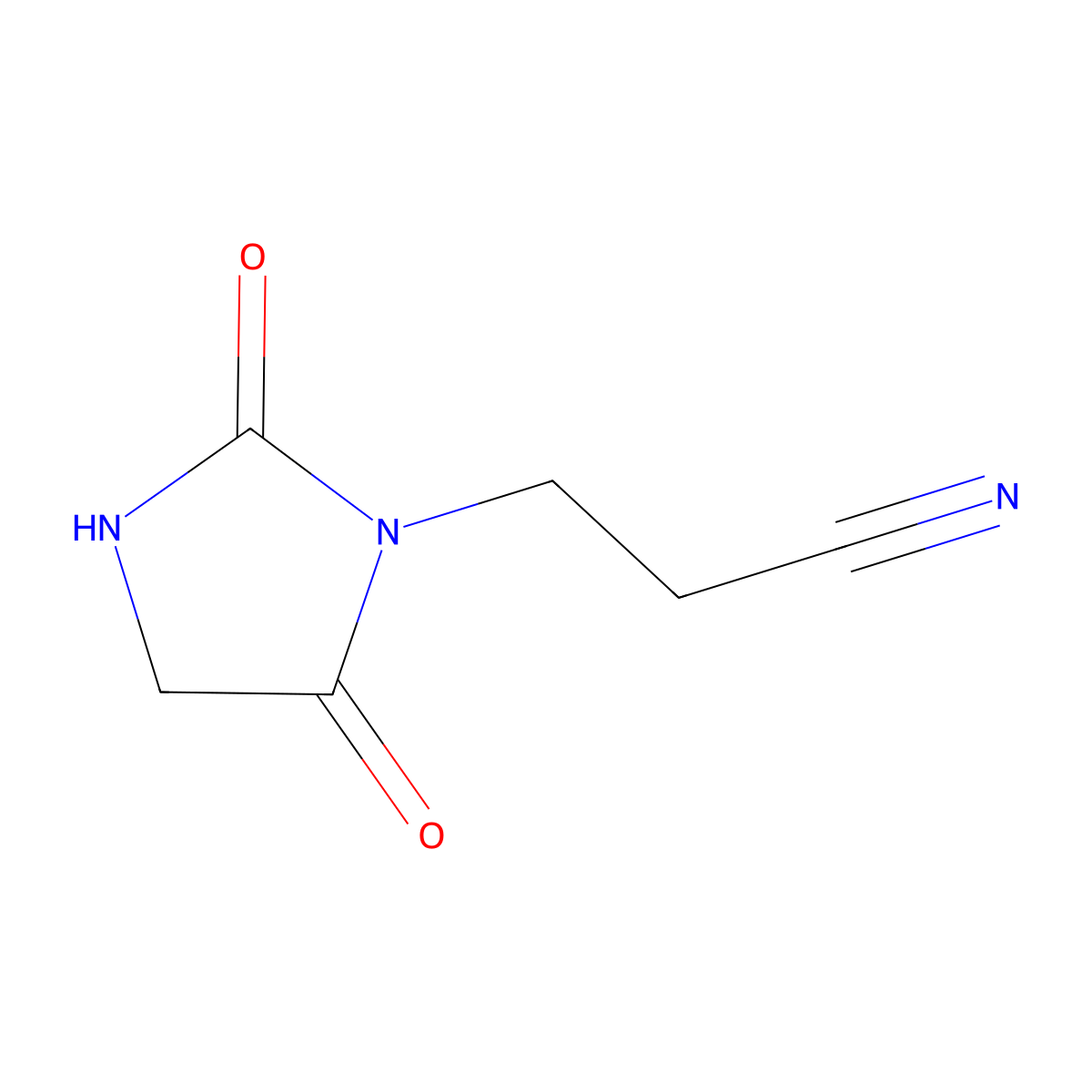 1-Imidazolidinepropanenitrile, 2,5-dioxo- molecular structure, CAS 1016715-90-4