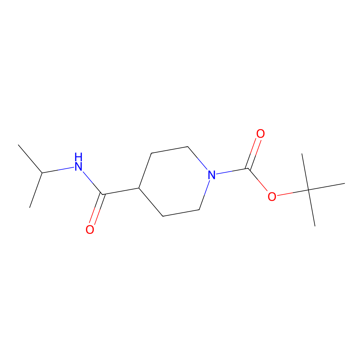 N-Isopropyl 1-boc-piperidine-4-carboxamide molecular structure, CAS 1016716-09-8