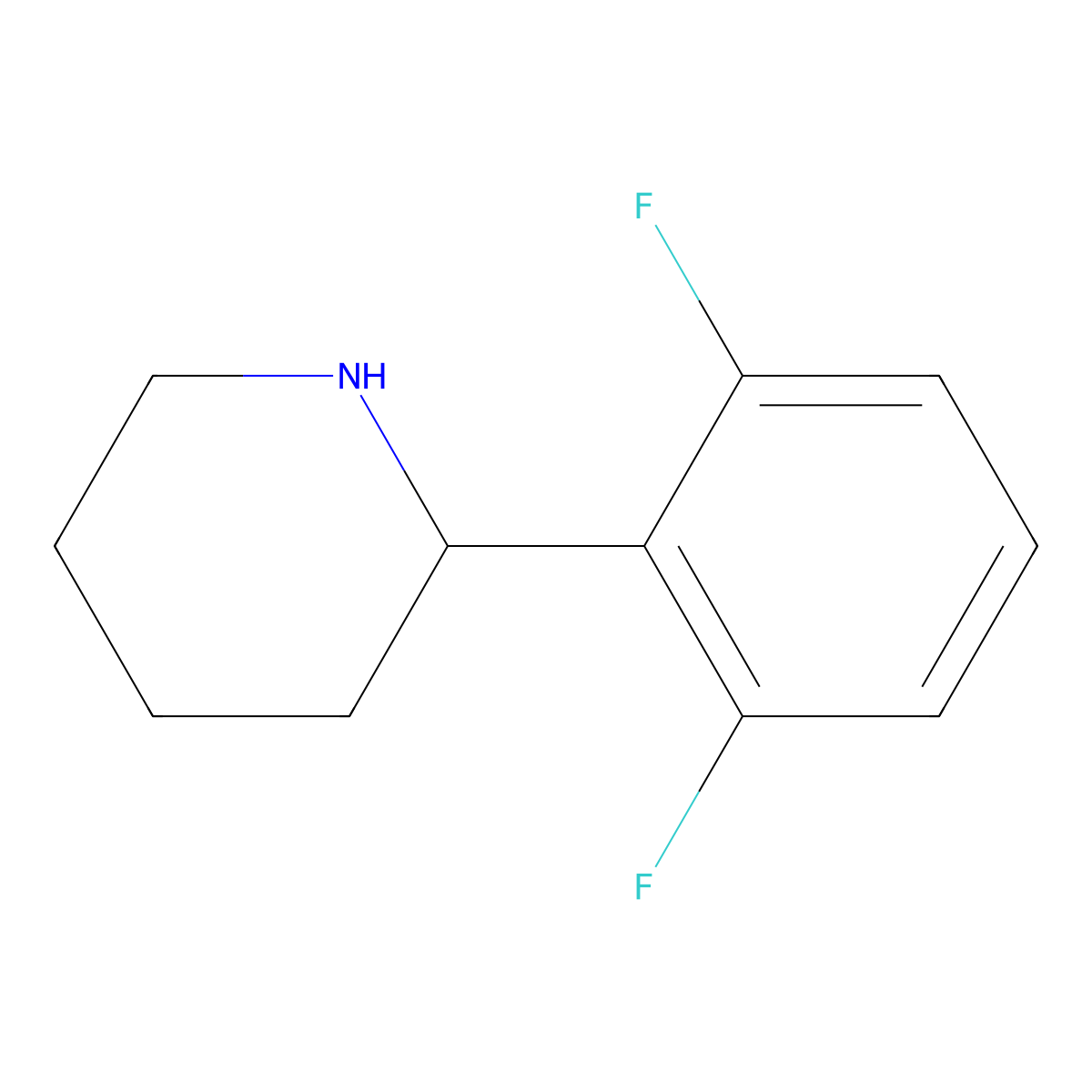 2-(2,6-Difluorophenyl)piperidine molecular structure, CAS 1016716-11-2