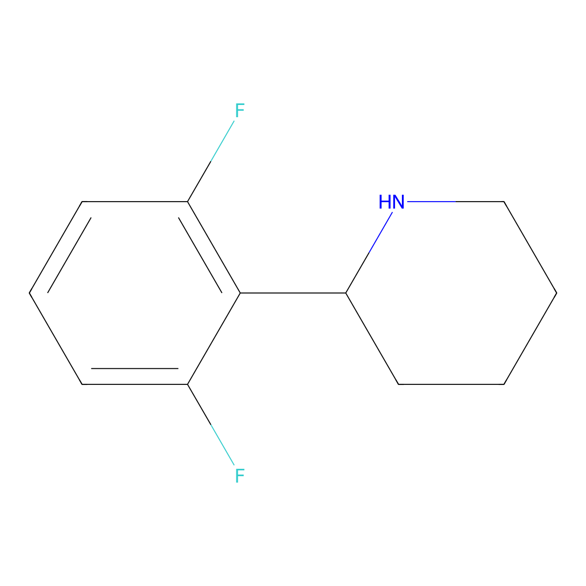 2-(2,6-Difluorophenyl)piperidine molecular structure, CAS 1016716-11-2