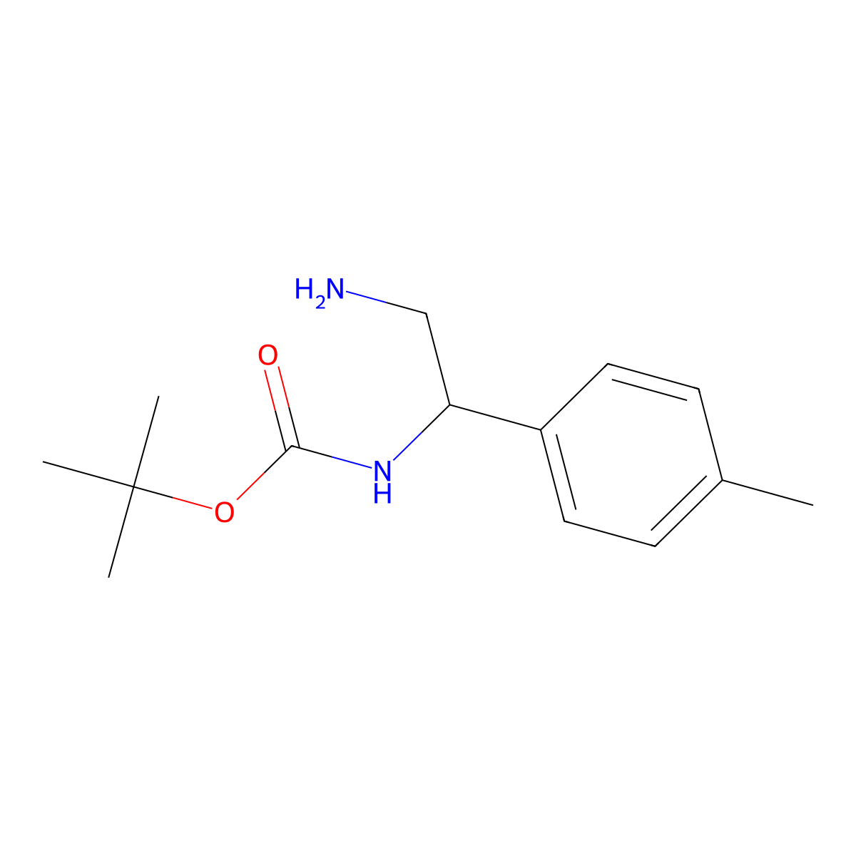 tert-butyl N-[2-amino-1-(4-methylphenyl)ethyl]carbamate molecular structure, CAS 1016716-24-7