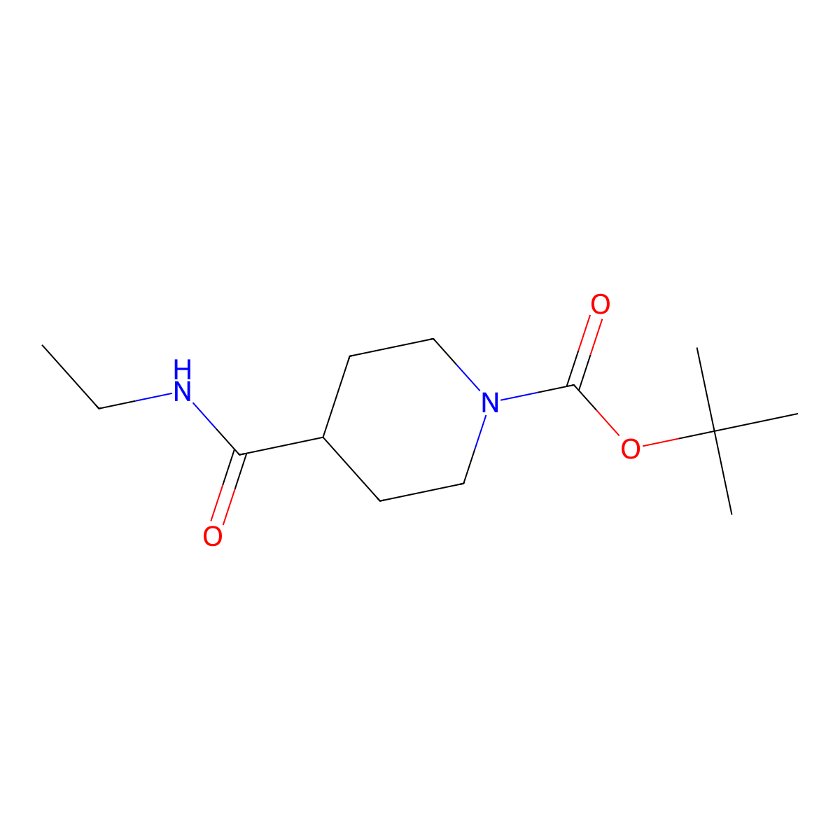 N-Ethyl 1-BOC-piperidine-4-carboxamide molecular structure, CAS 1016716-42-9