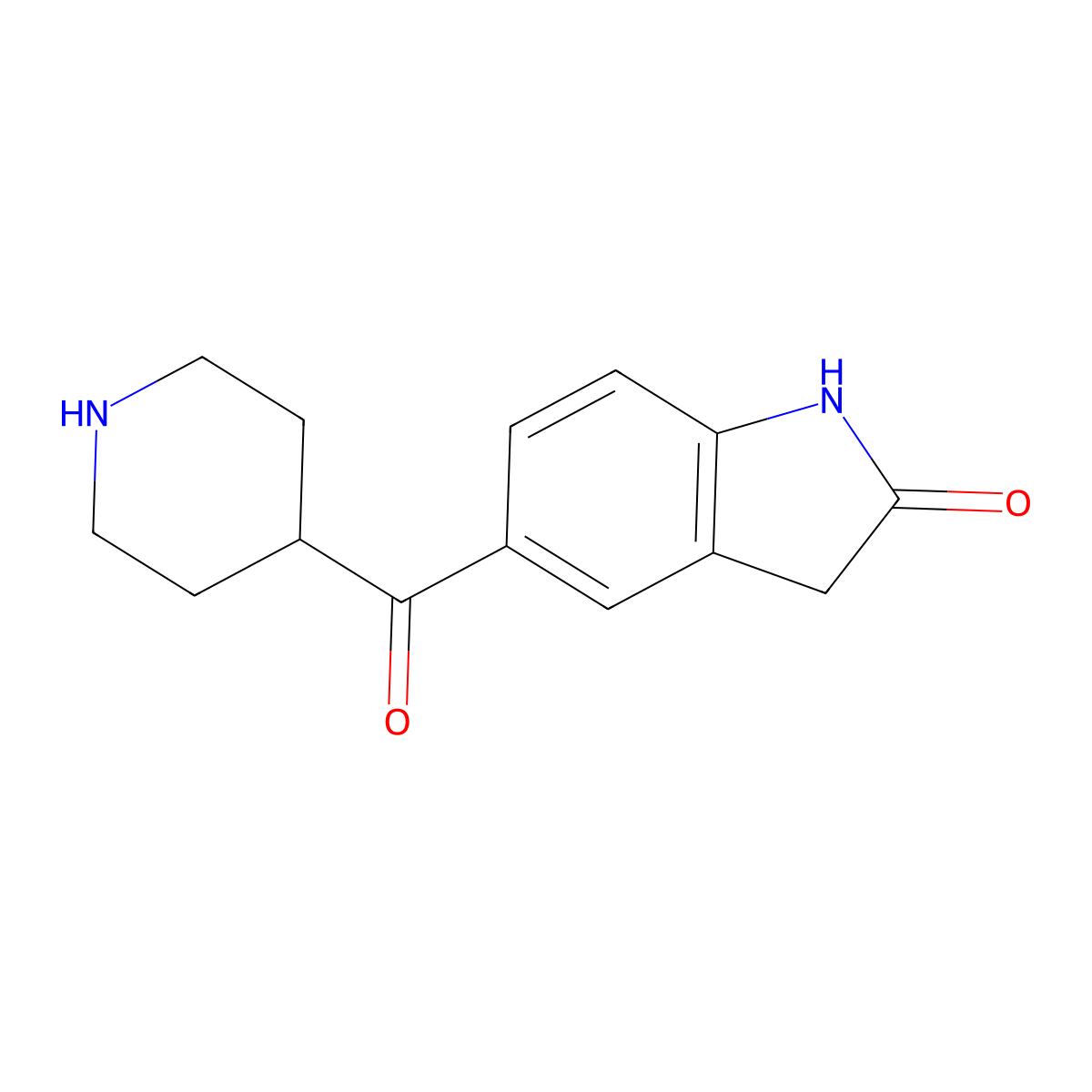 5-(Piperidine-4-carbonyl)-2,3-dihydro-1H-indol-2-one molecular structure, CAS 1016717-18-2