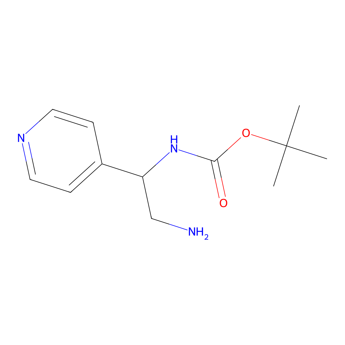 Tert-butyl (2-amino-1-(pyridin-4-yl)ethyl)carbamate molecular structure, CAS 1016717-46-6