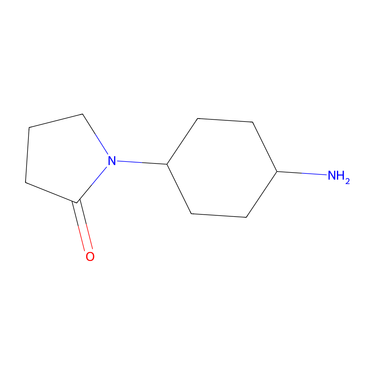1-(4-Aminocyclohexyl)pyrrolidin-2-one molecular structure, CAS 1016717-52-4