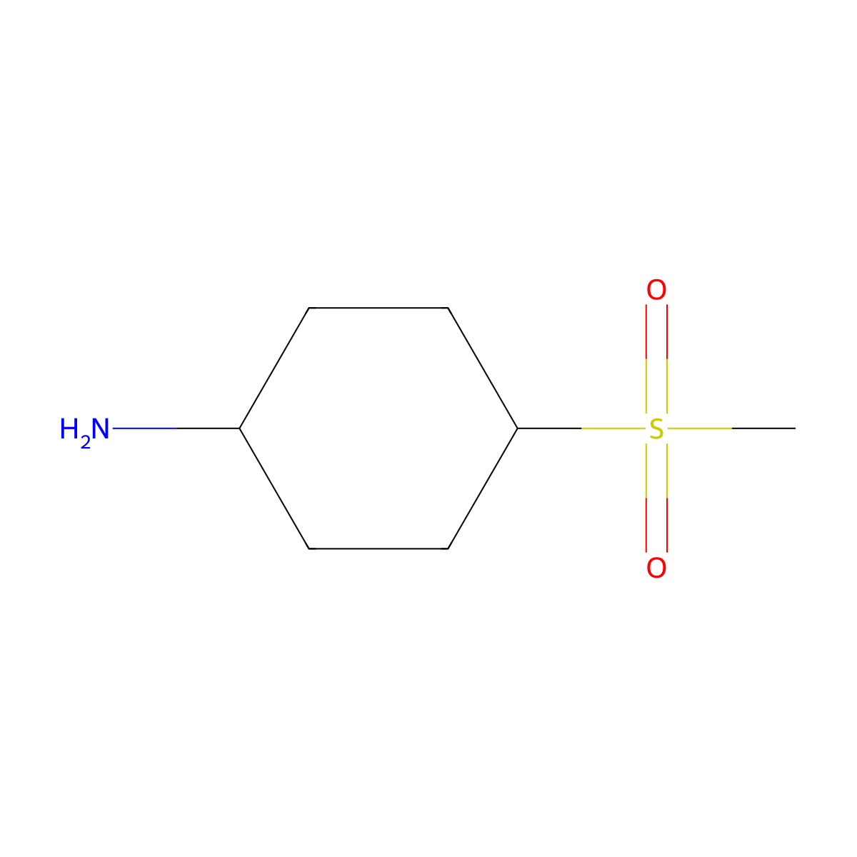 4-Methanesulfonylcyclohexan-1-amine molecular structure, CAS 1016717-54-6