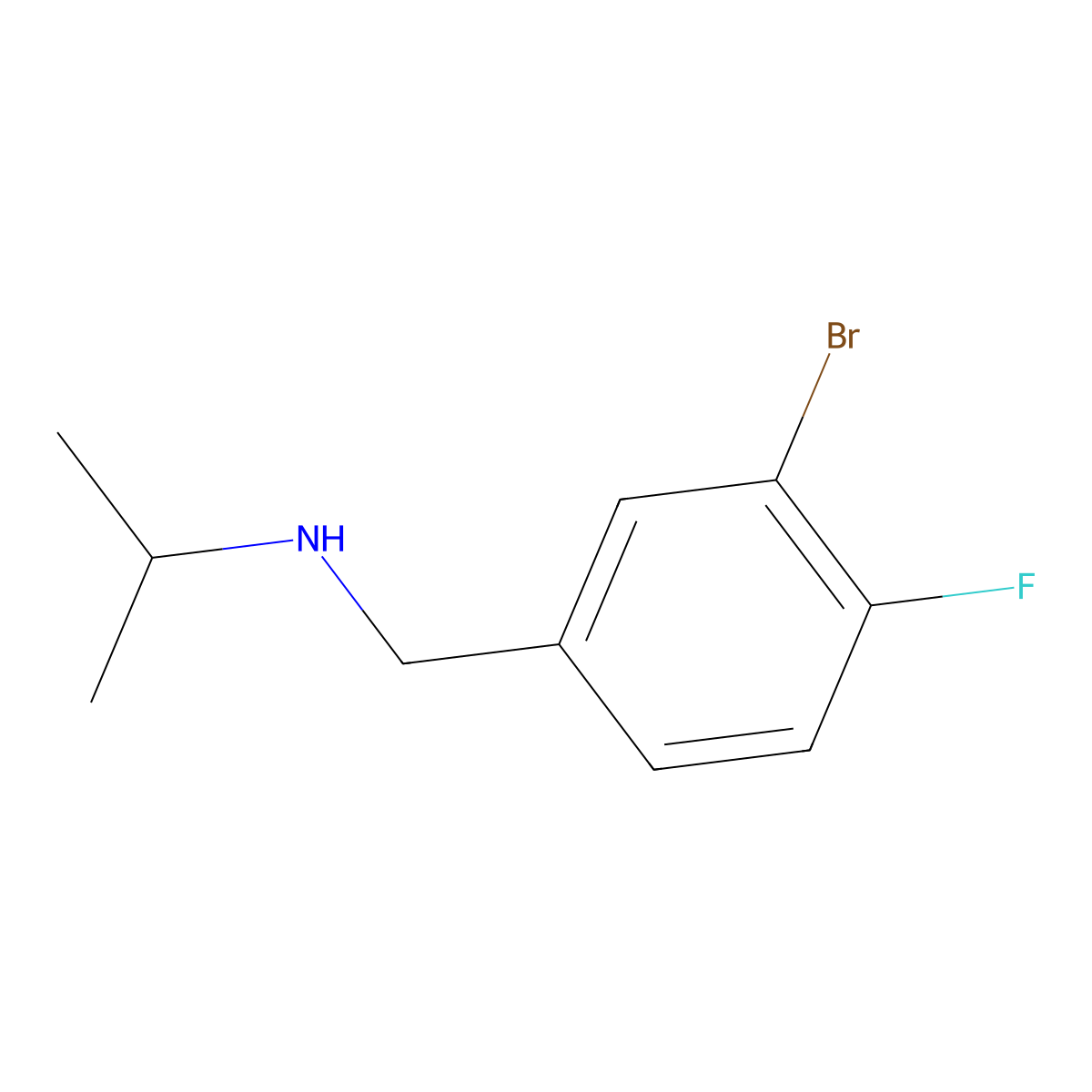 [(3-Bromo-4-fluorophenyl)methyl](propan-2-yl)amine molecular structure, CAS 1016717-82-0