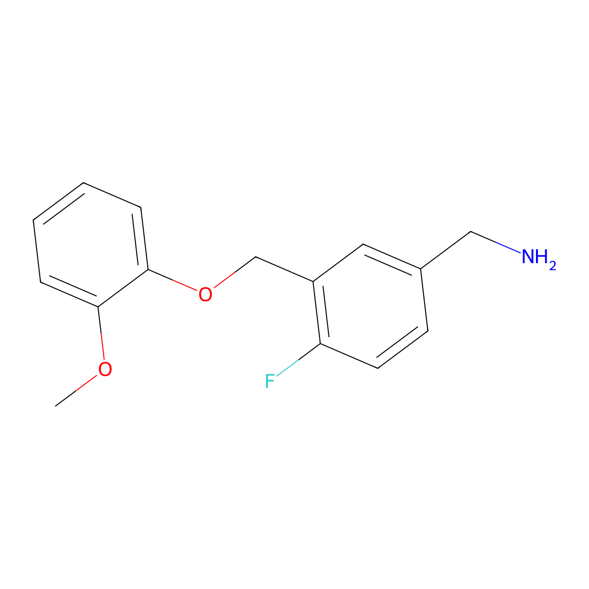 [4-Fluoro-3-(2-methoxyphenoxymethyl)phenyl]methanamine molecular structure, CAS 1016718-24-3
