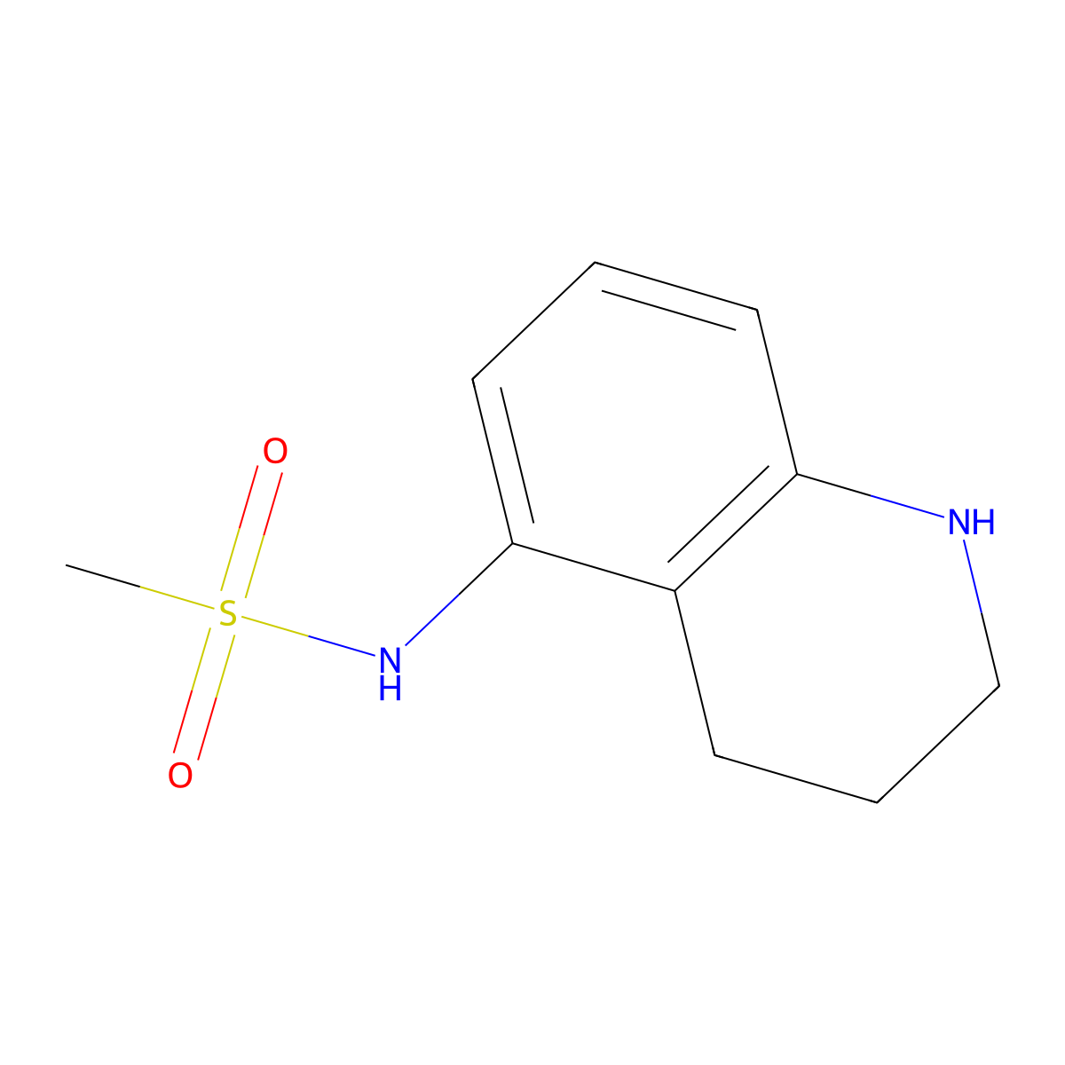 N-(1,2,3,4-tetrahydroquinolin-5-yl)methanesulfonamide molecular structure, CAS 1016718-33-4