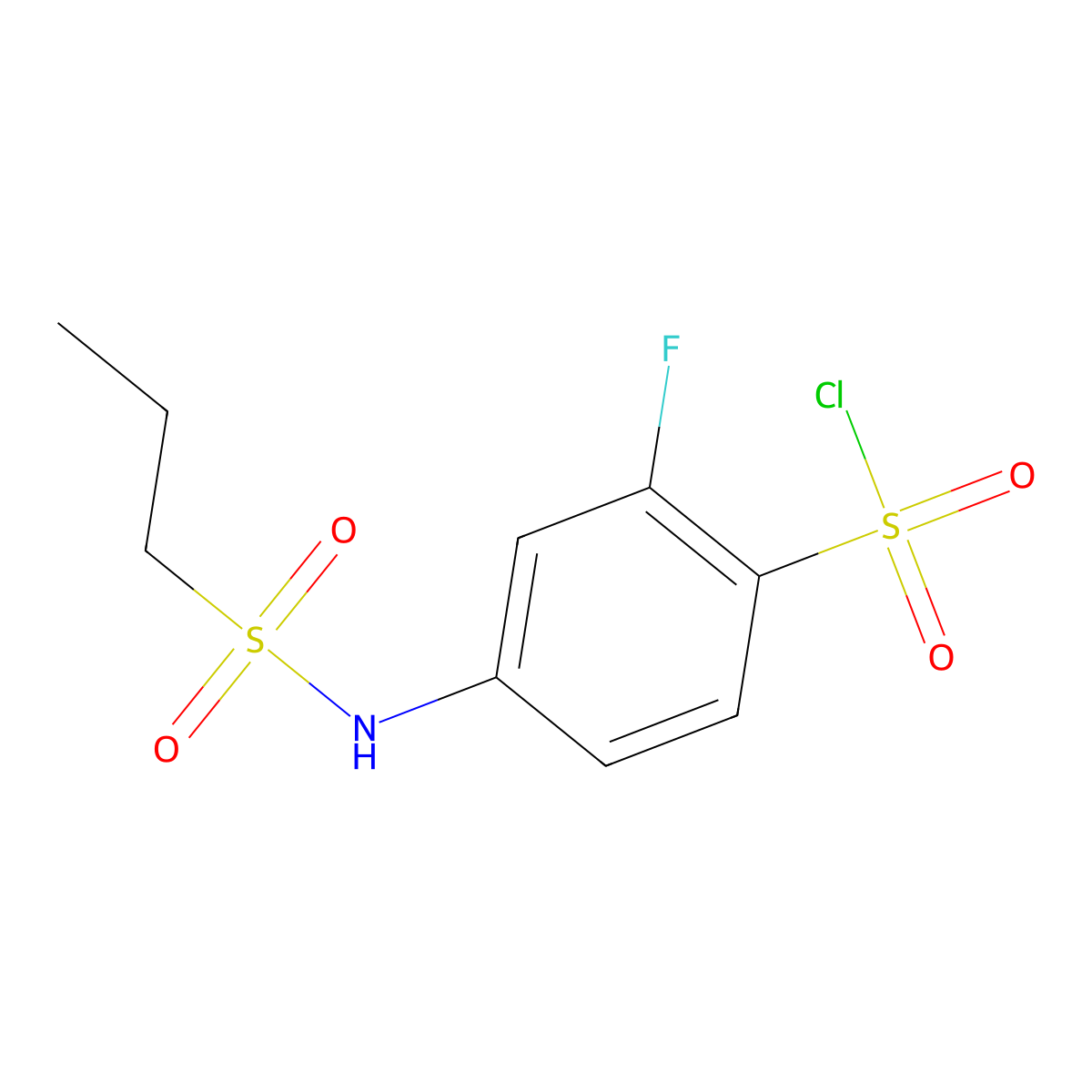 2-Fluoro-4-(propane-1-sulfonamido)benzene-1-sulfonyl chloride molecular structure, CAS 1016719-20-2