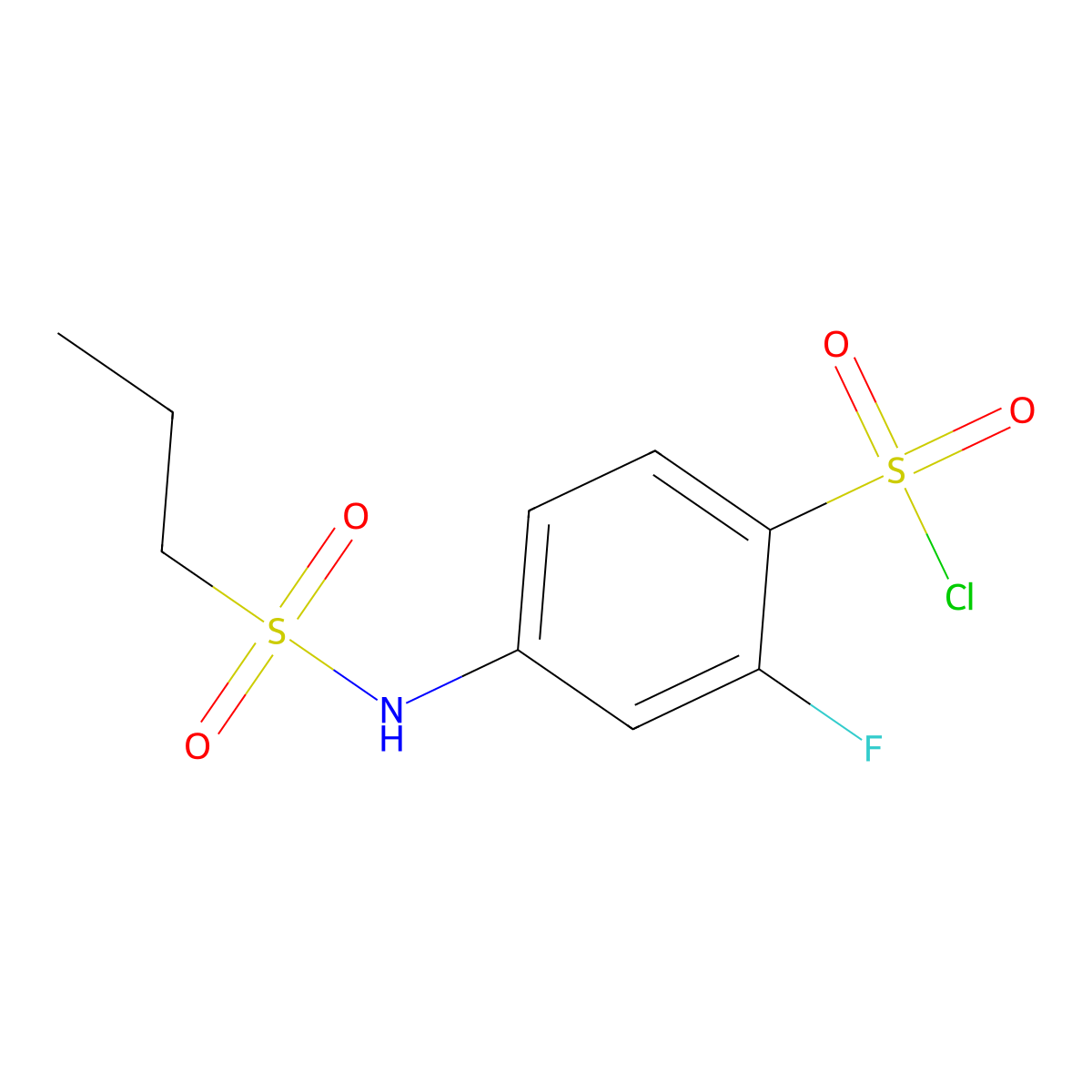 2-Fluoro-4-(propane-1-sulfonamido)benzene-1-sulfonyl chloride molecular structure, CAS 1016719-20-2