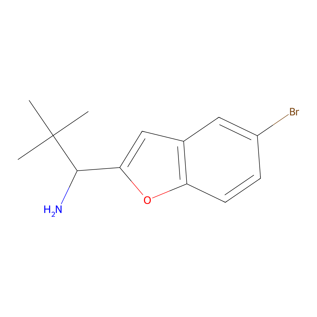 1-(5-Bromobenzofuran-2-yl)-2,2-dimethylpropan-1-amine molecular structure, CAS 1016719-86-0
