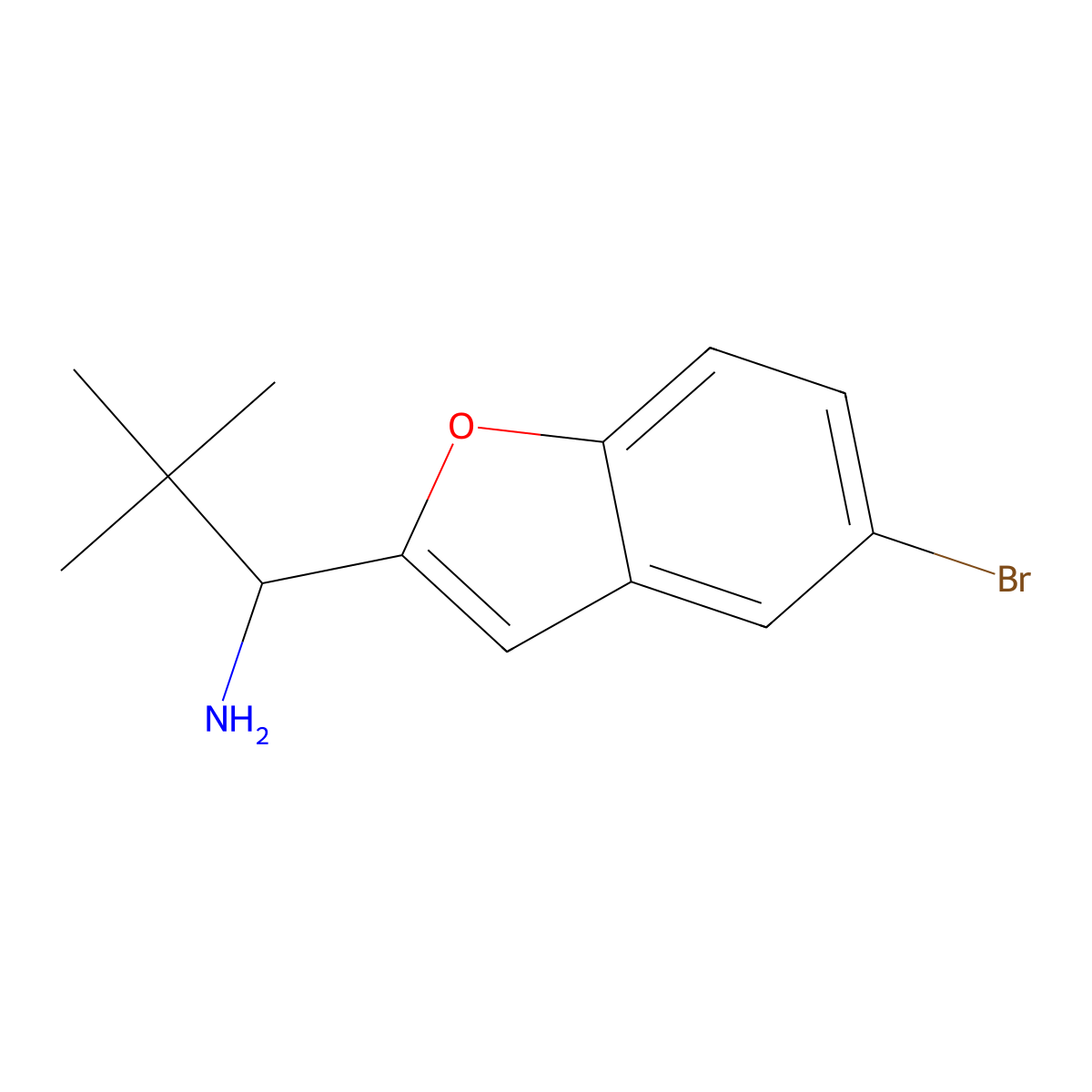1-(5-Bromobenzofuran-2-yl)-2,2-dimethylpropan-1-amine molecular structure, CAS 1016719-86-0