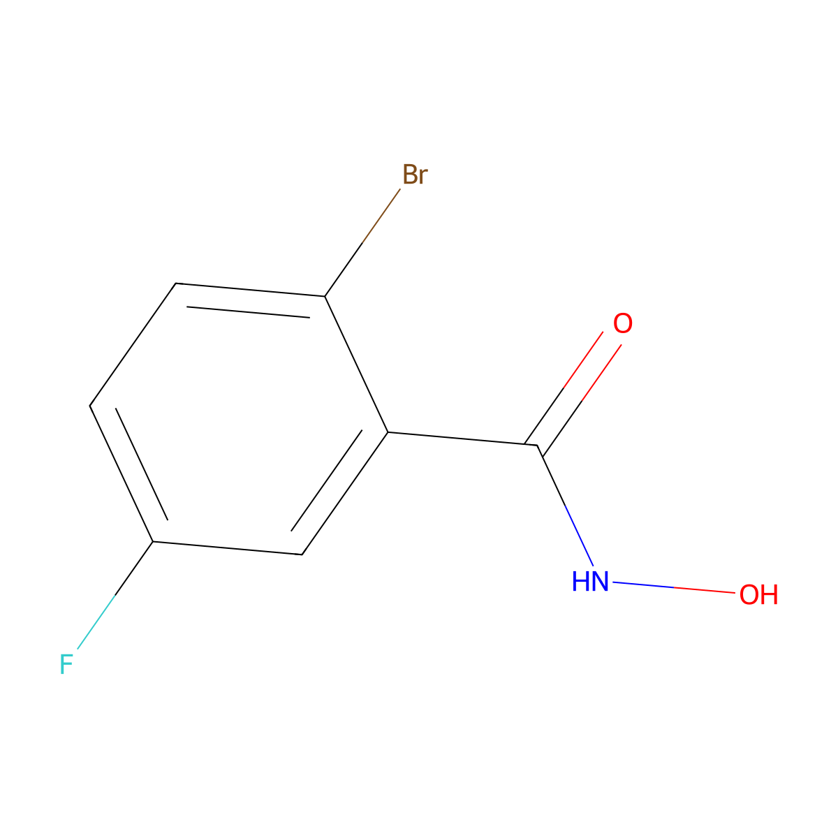 2-bromo-5-fluoro-N-hydroxybenzamide molecular structure, CAS 1016721-21-3