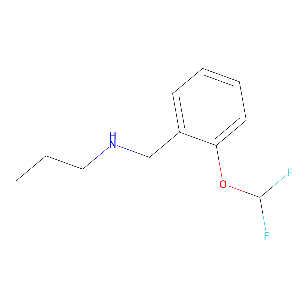 {[2-(Difluoromethoxy)phenyl]methyl}(propyl)amine molecular structure, CAS 1016721-72-4