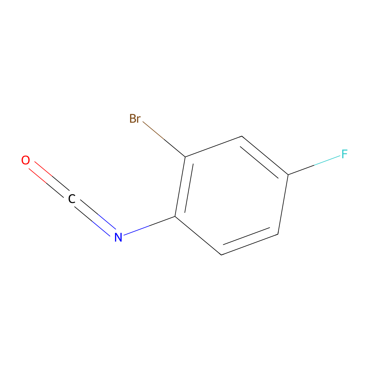 2-Bromo-4-fluoro-1-isocyanatobenzene molecular structure, CAS 1016722-24-9