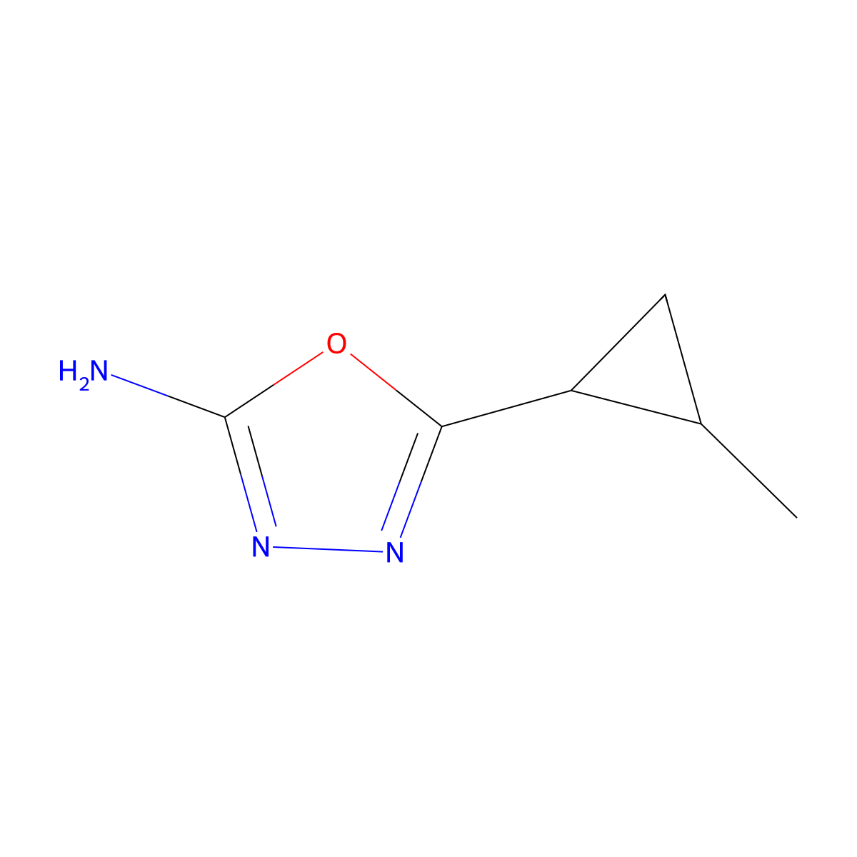 5-(2-Methylcyclopropyl)-1,3,4-oxadiazol-2-amine molecular structure, CAS 1016723-62-8