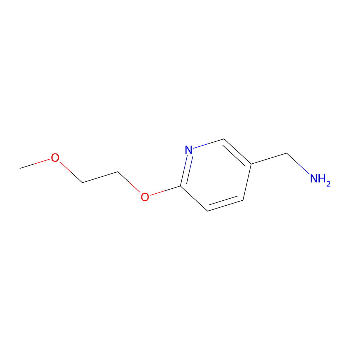(6-(2-Methoxyethoxy)pyridin-3-yl)methanamine molecular structure, CAS 1016724-24-5