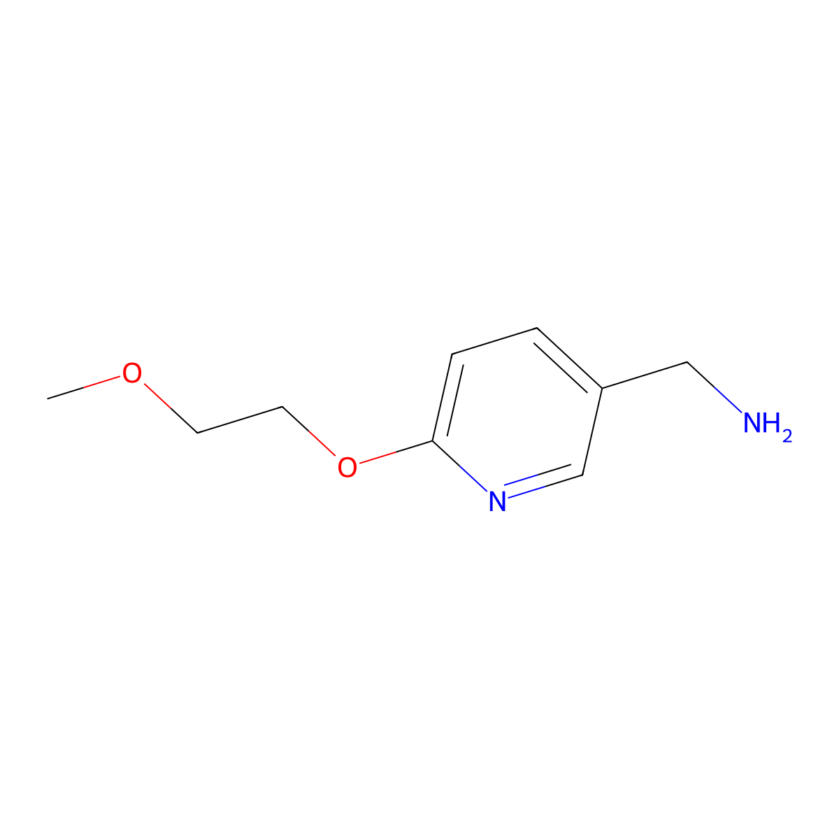 (6-(2-Methoxyethoxy)pyridin-3-yl)methanamine molecular structure, CAS 1016724-24-5