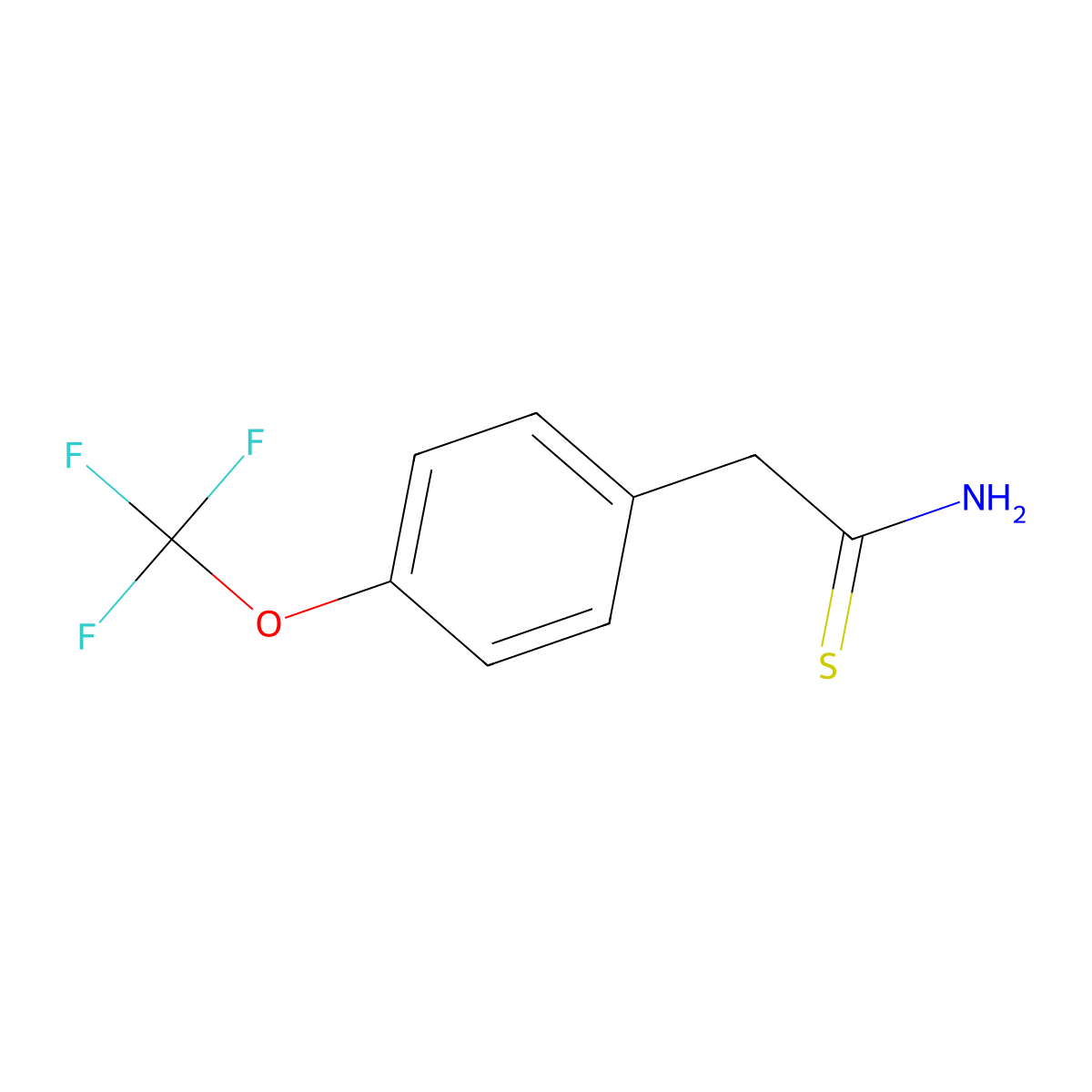 2-(4-(Trifluoromethoxy)phenyl)ethanethioamide molecular structure, CAS 1016725-27-1