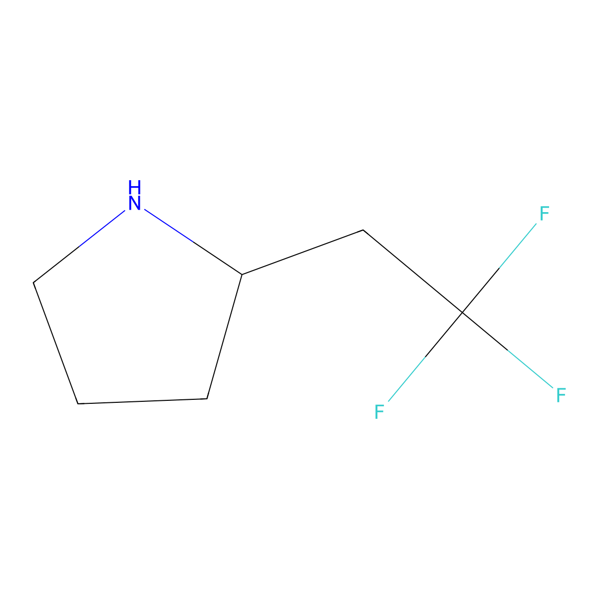 2-(2,2,2-Trifluoroethyl)pyrrolidine molecular structure, CAS 1016725-63-5