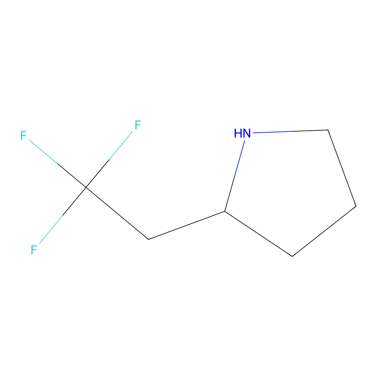 2-(2,2,2-Trifluoroethyl)pyrrolidine molecular structure, CAS 1016725-63-5