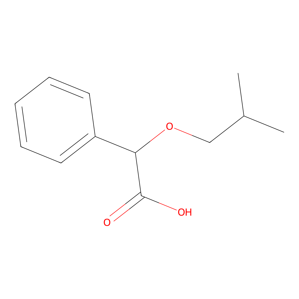 2-Isobutoxy-2-phenylacetic acid molecular structure, CAS 1016726-15-0