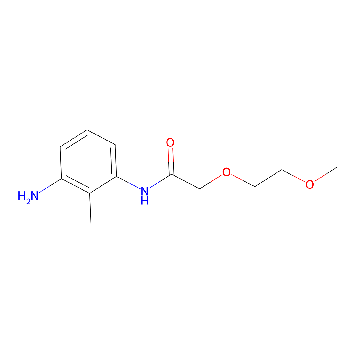 N-(3-amino-2-methylphenyl)-2-(2-methoxyethoxy)acetamide molecular structure, CAS 1016726-18-3
