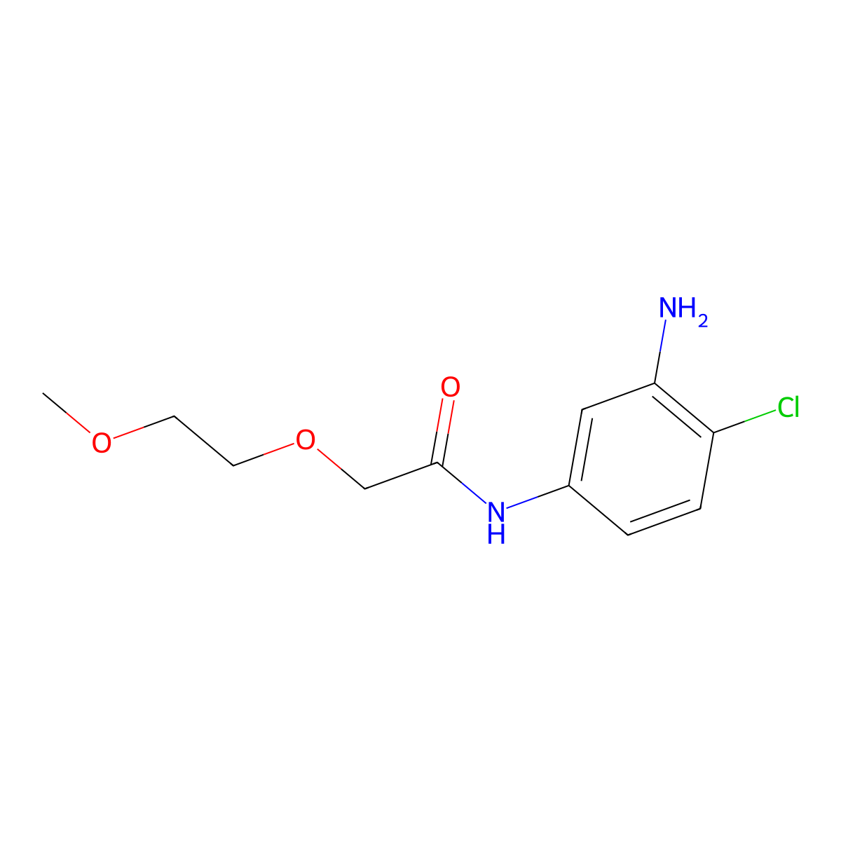 N-(3-amino-4-chlorophenyl)-2-(2-methoxyethoxy)acetamide molecular structure, CAS 1016726-30-9