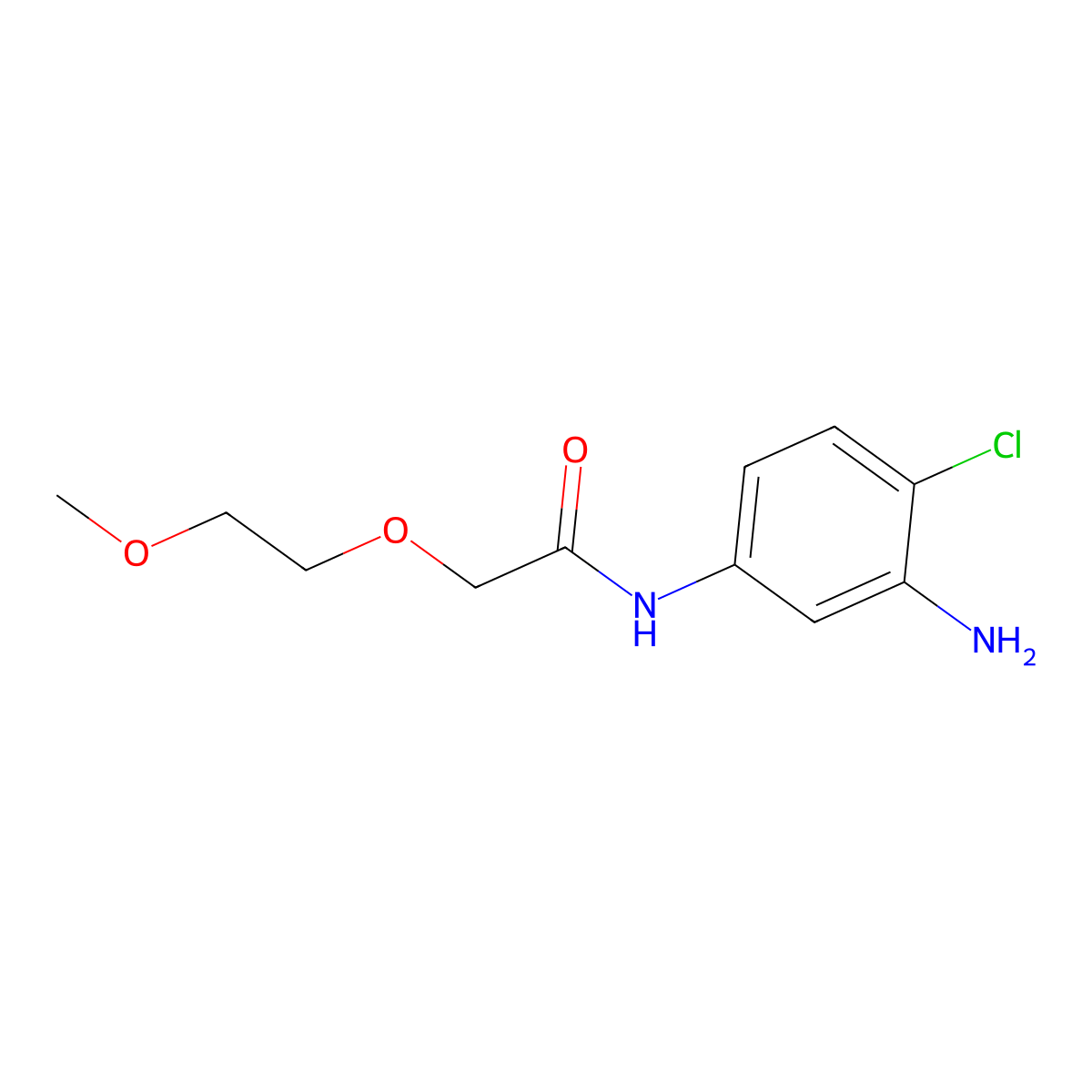 N-(3-amino-4-chlorophenyl)-2-(2-methoxyethoxy)acetamide molecular structure, CAS 1016726-30-9