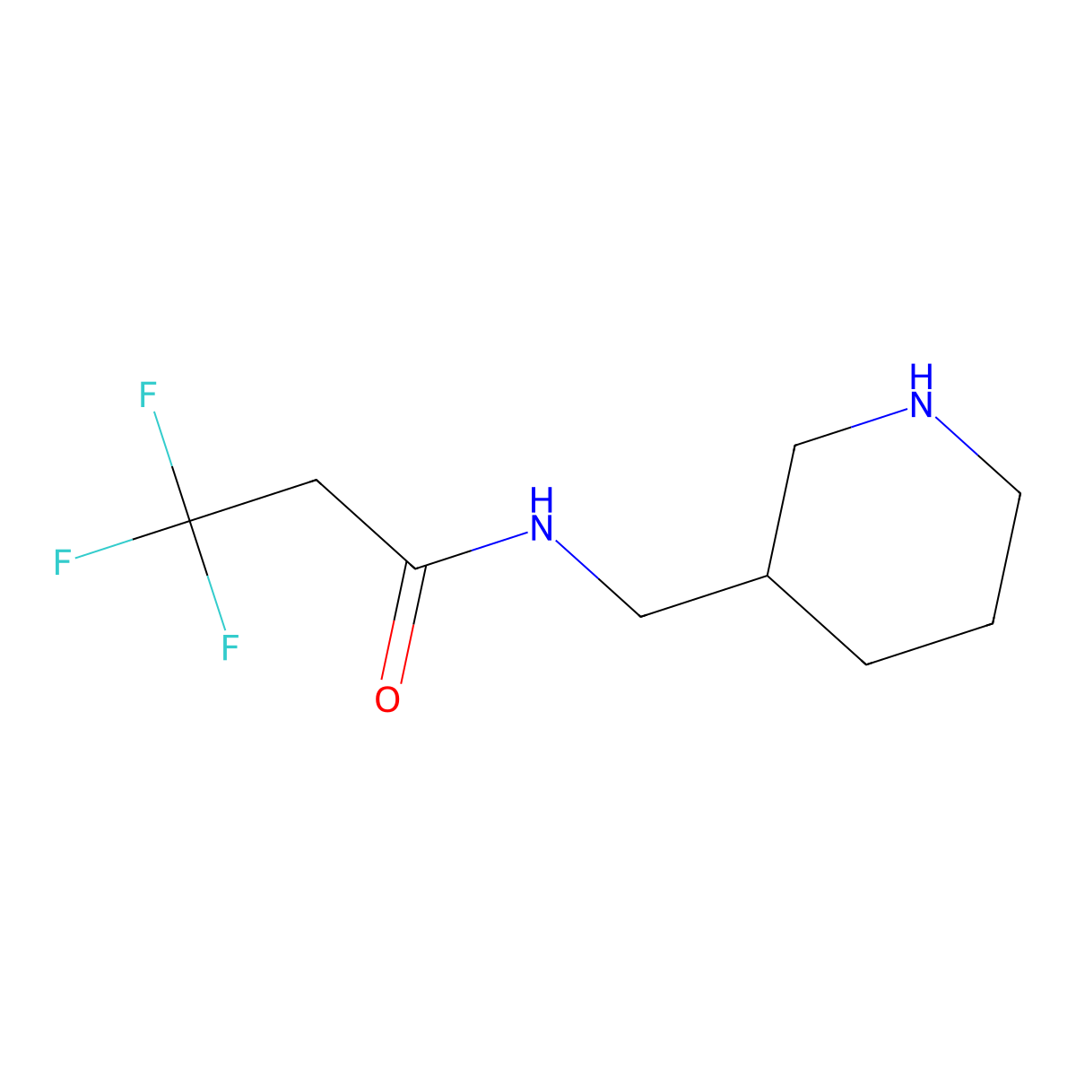 3,3,3-Trifluoro-N-(piperidin-3-ylmethyl)propanamide molecular structure, CAS 1016726-48-9
