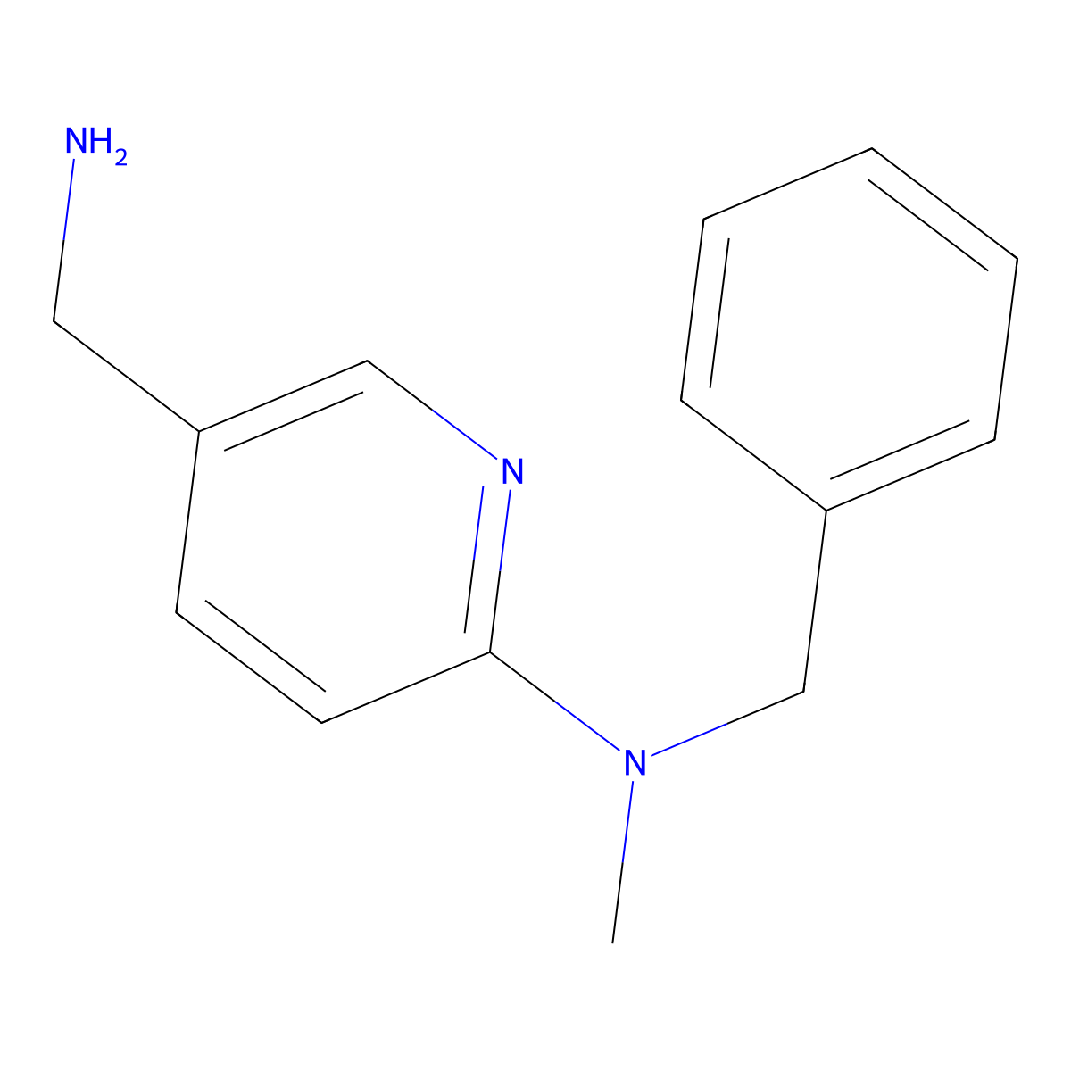 5-(aminomethyl)-N-benzyl-N-methylpyridin-2-amine molecular structure, CAS 1016726-49-0