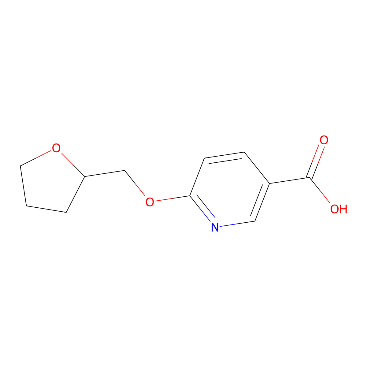 6-(Tetrahydro-2-furanylmethoxy)nicotinic acid molecular structure, CAS 1016728-16-7