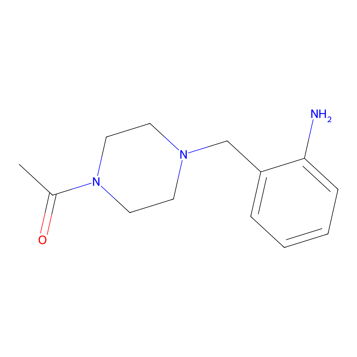 1-{4-[(2-Aminophenyl)methyl]piperazin-1-yl}ethan-1-one molecular structure, CAS 1016728-24-7