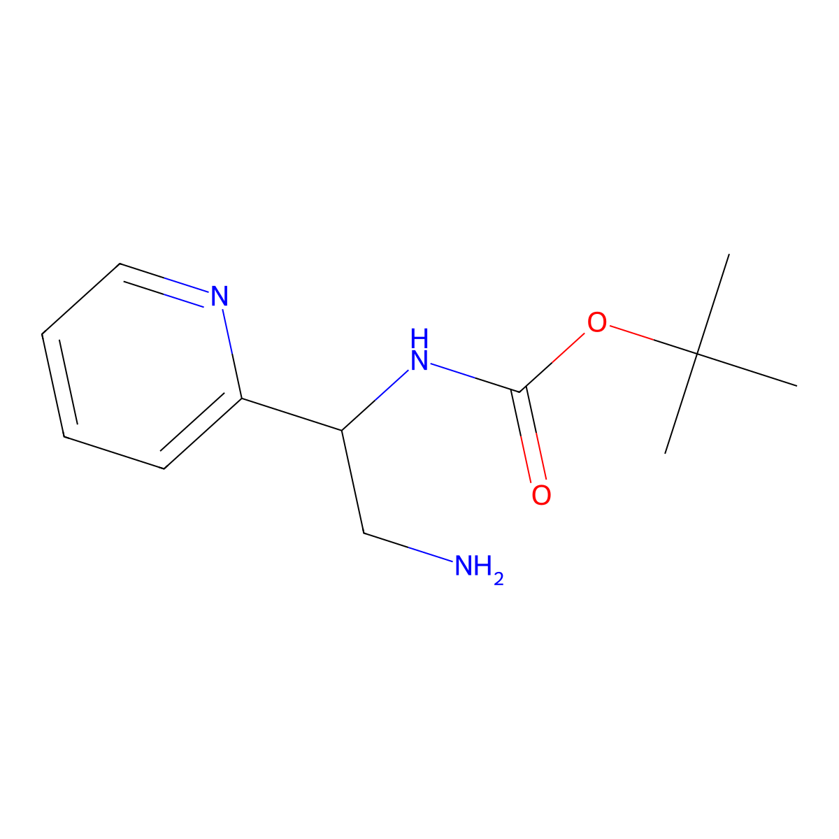 Tert-butyl N-[2-amino-1-(pyridin-2-YL)ethyl]carbamate molecular structure, CAS 1016728-63-4