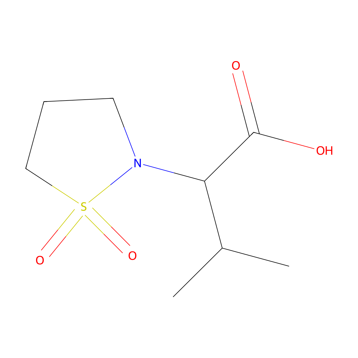 2-(1,1-Dioxo-1lambda6,2-thiazolidin-2-yl)-3-methylbutanoic acid molecular structure, CAS 1016729-63-7